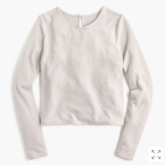 J. Crew Tops - J.Crew Cropped Long-Sleeve T-Shirt in Oyster Grey
